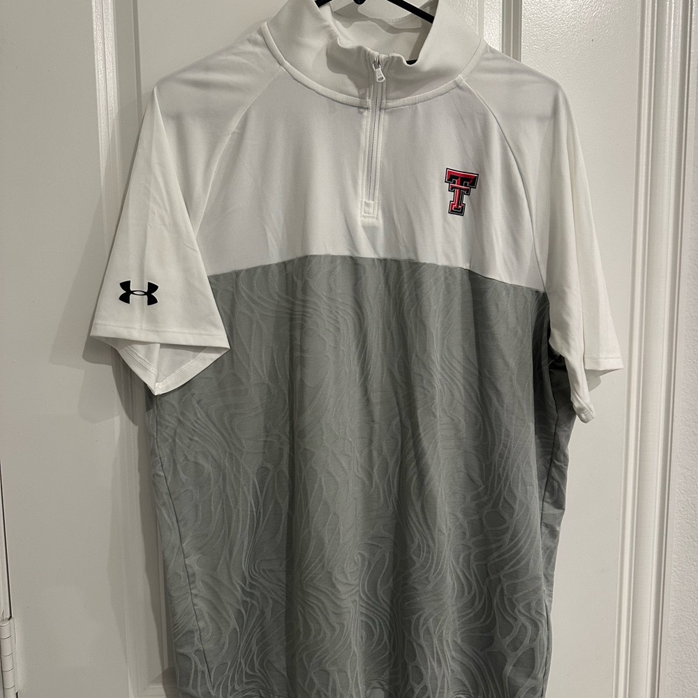 Texas Tech Under Armour Men's White and Gray Quarter-Zip Shirt